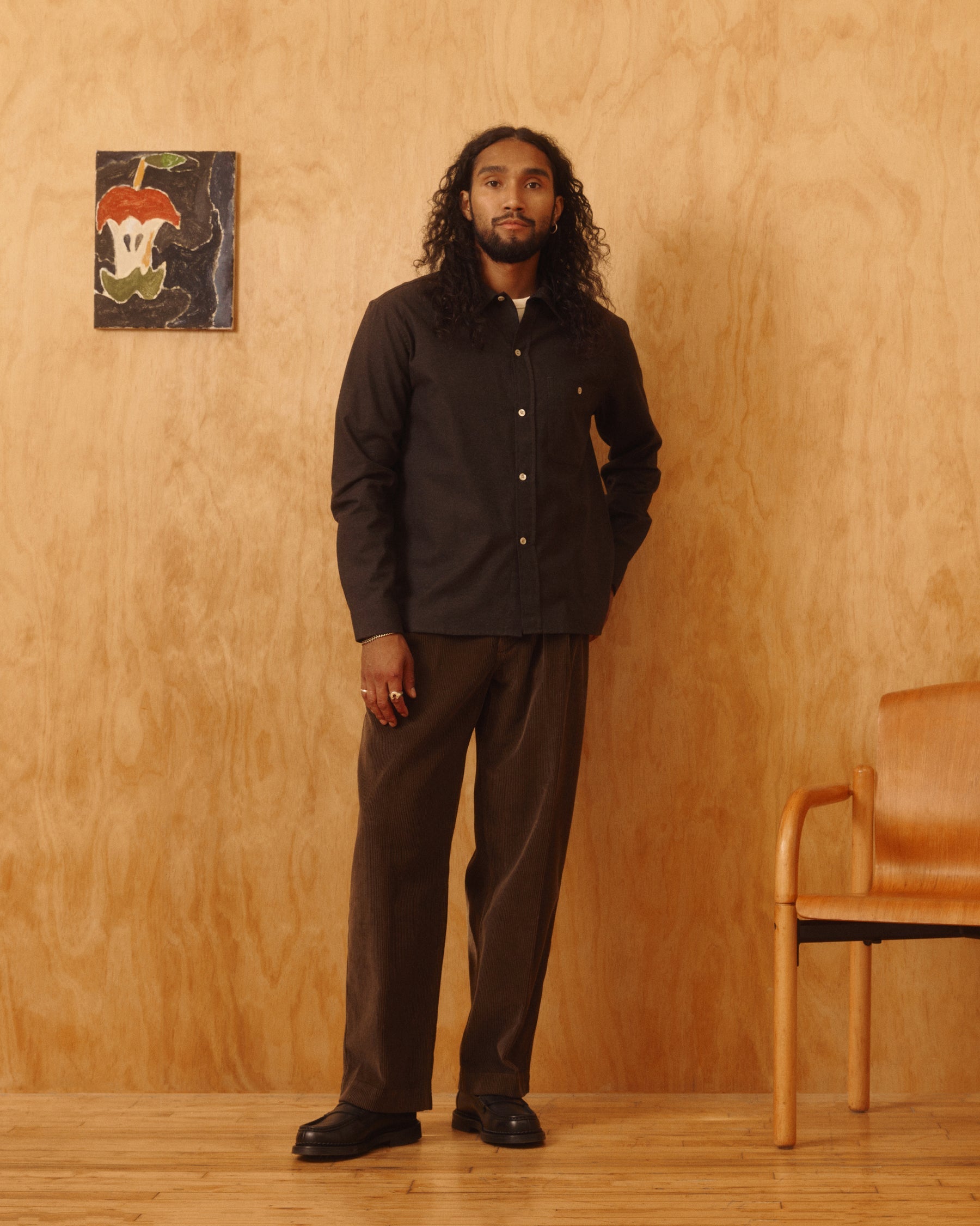 Carmine Flannel Twill Cotton Shirt