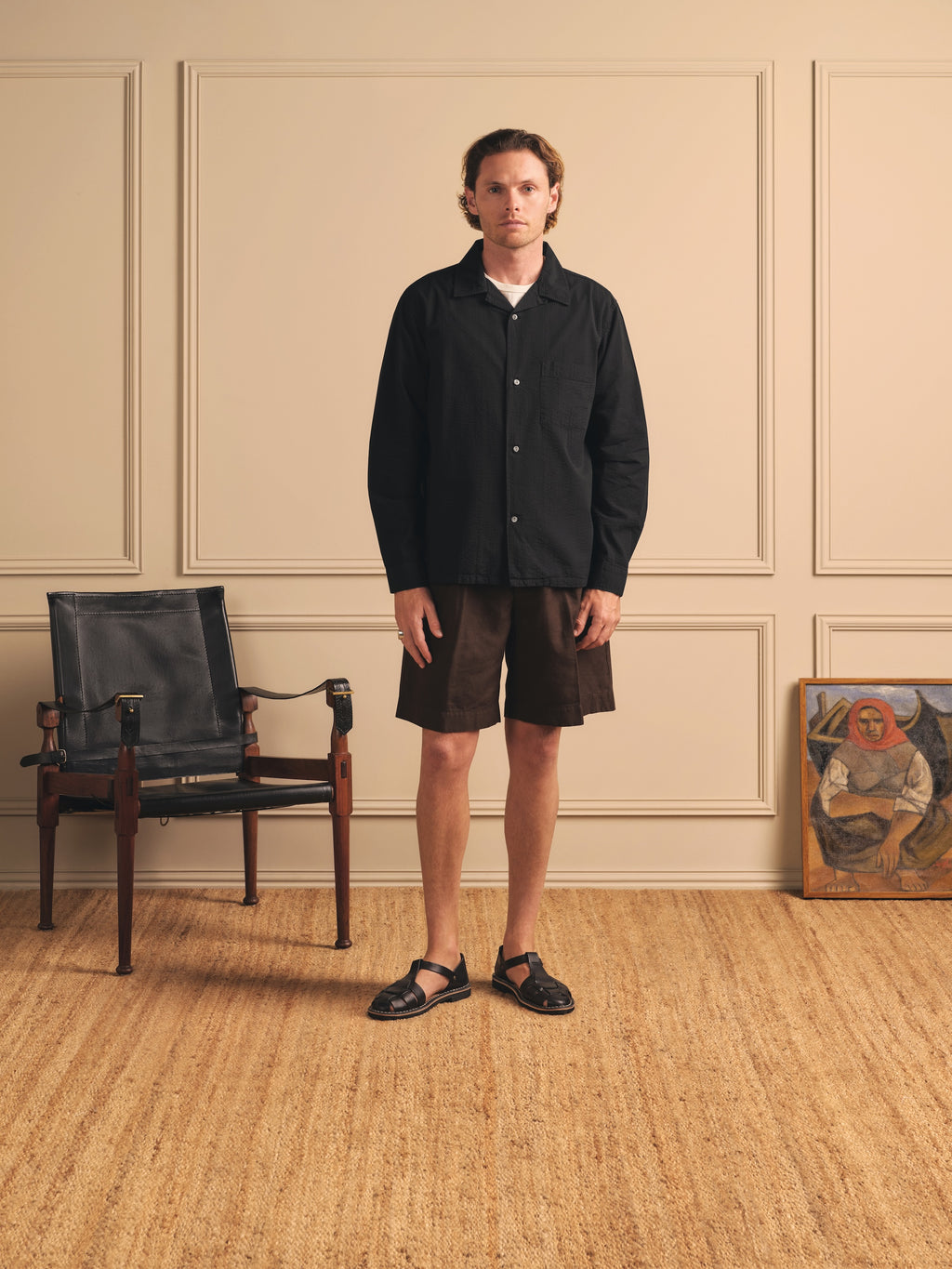 Fulton Seersucker Shirt Brown