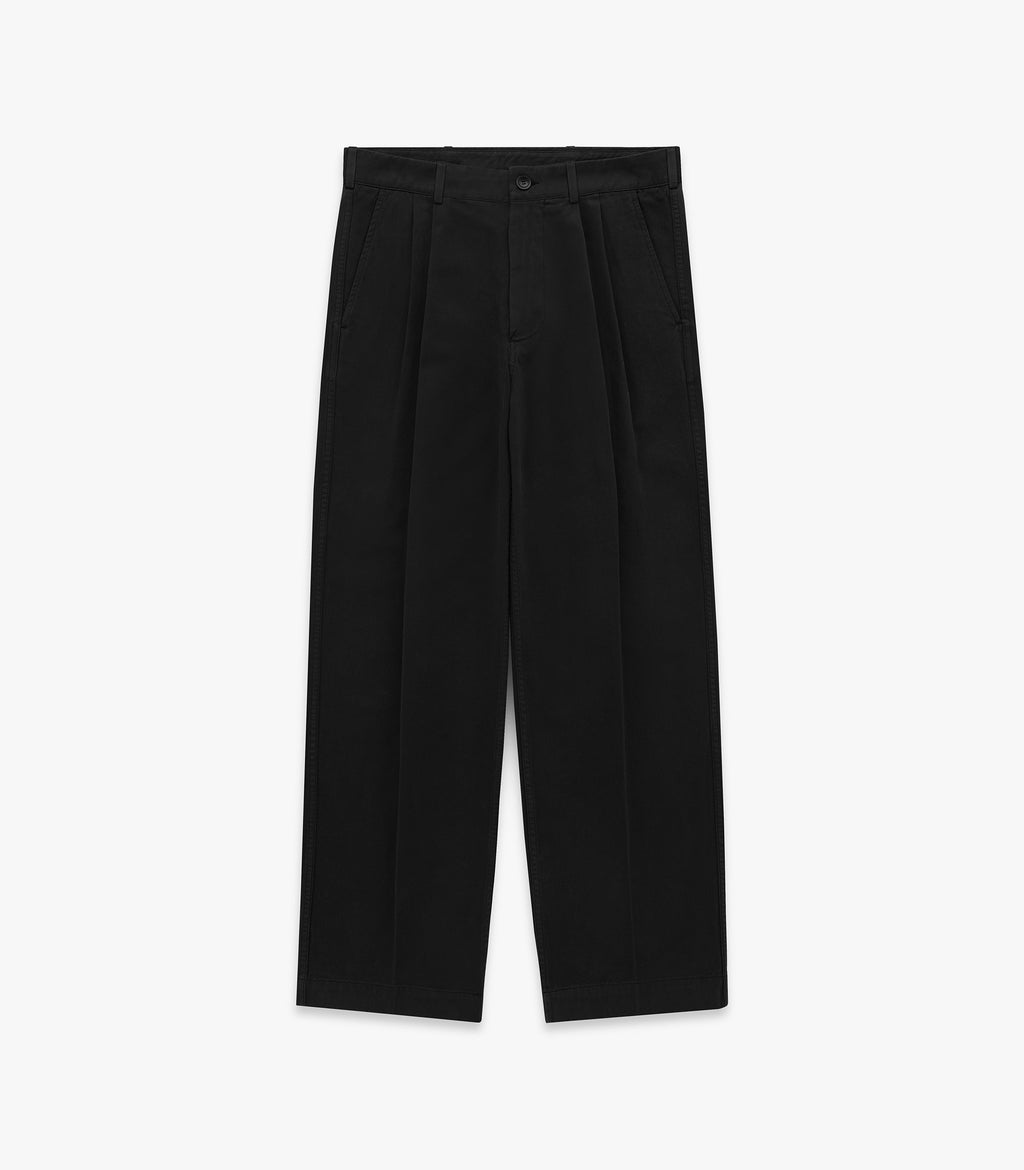 Canal Pleated Twill Cotton Pant