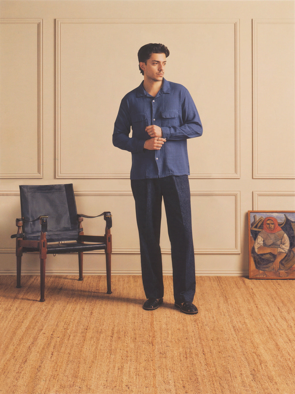 Park Denim Cotton & Linen Pant